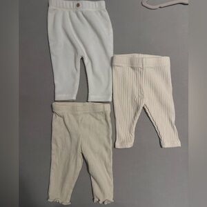 Carter's Ribbed Knit Joggers - Cream and White